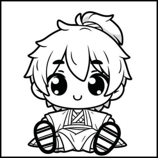 avatar anime đen trắng chibi đáng yêu