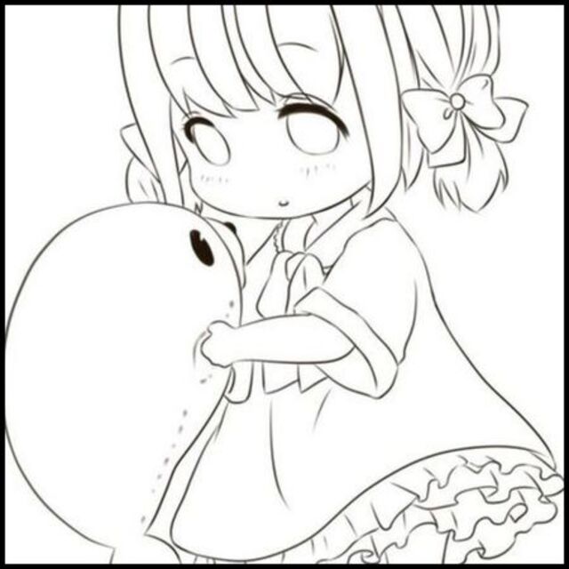 avatar anime đen trắng chibi đáng yêu
