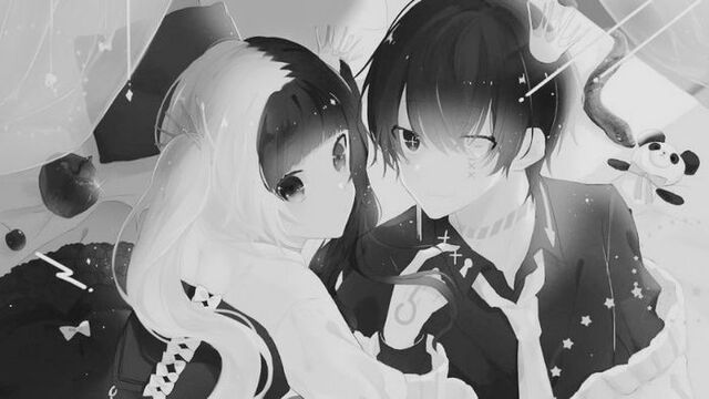 avatar anime đen trắng đẹp lãng mạn