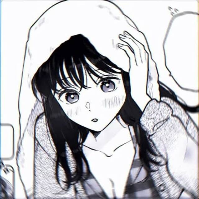 avatar anime đen trắng nữ