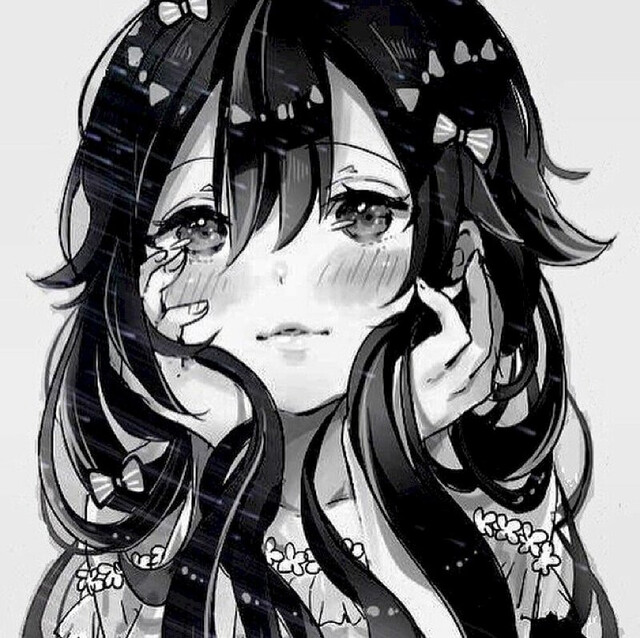 avatar anime đen trắng nữ