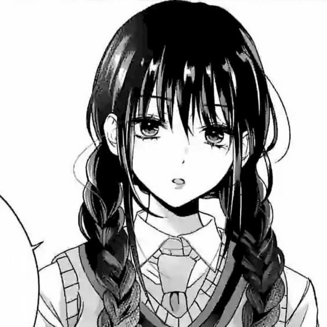 avatar anime đen trắng nữ