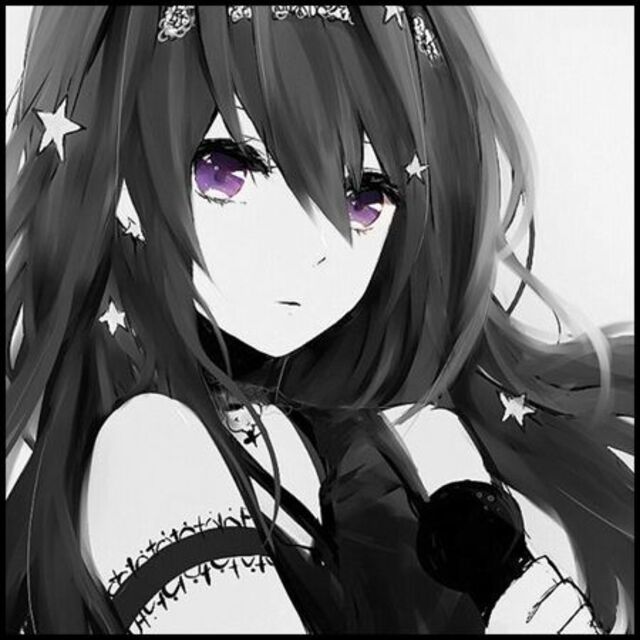avatar anime đen trắng nữ