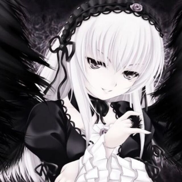 avatar anime đen trắng nữ