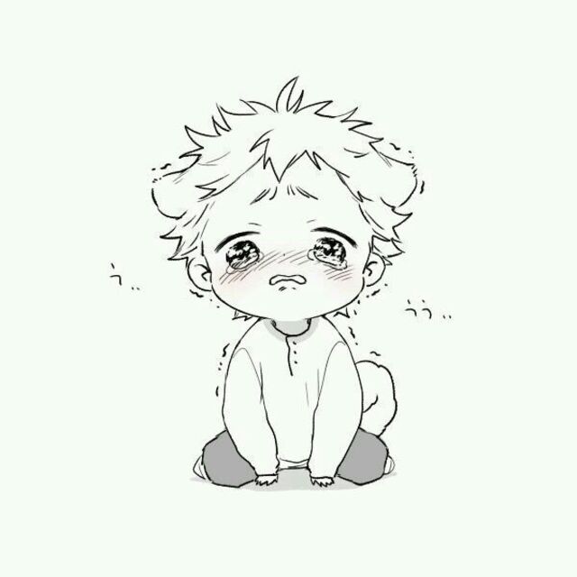 avatar anime đen trắng chibi đáng yêu