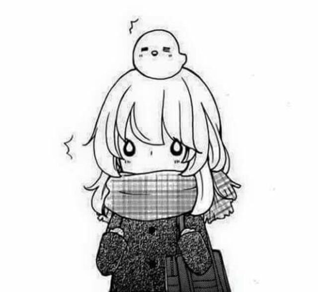 avatar anime đen trắng chibi đáng yêu