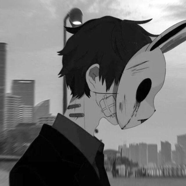 avatar anime đen trắng buồn
