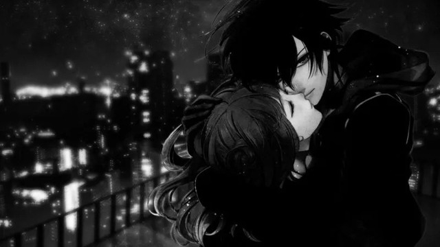 avatar anime đen trắng đẹp lãng mạn