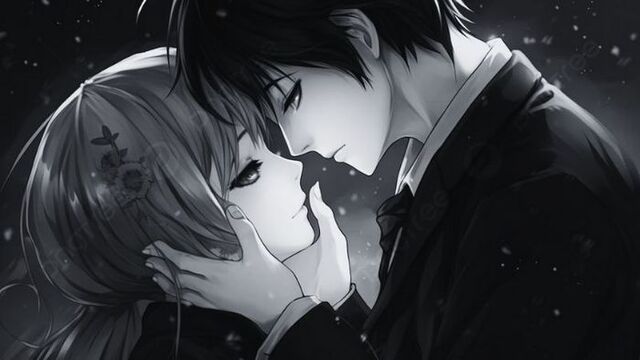 avatar anime đen trắng đẹp lãng mạn