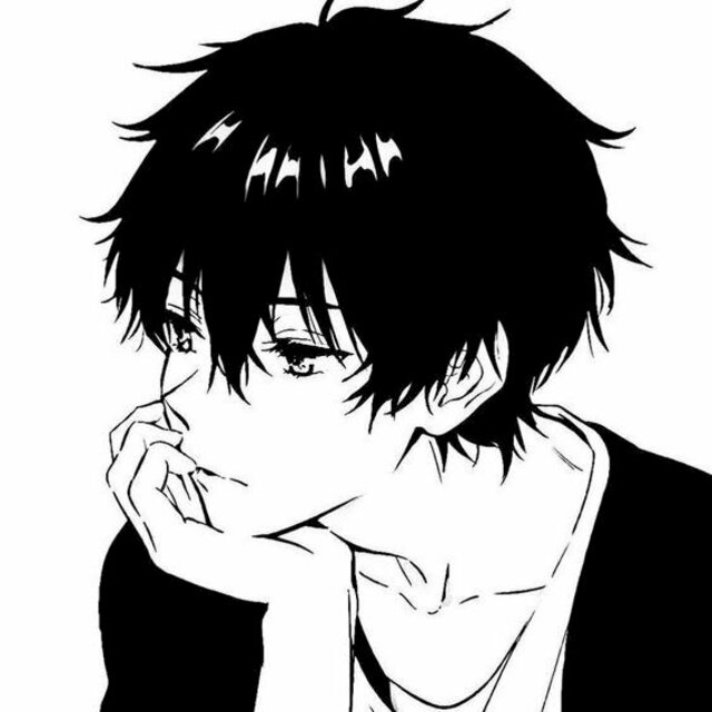 avatar anime đen trắng cho nam