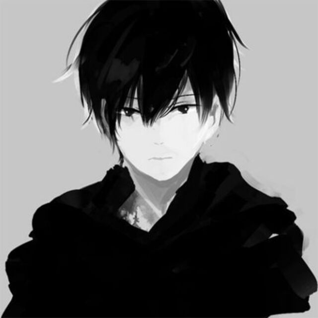avatar anime đen trắng cho nam