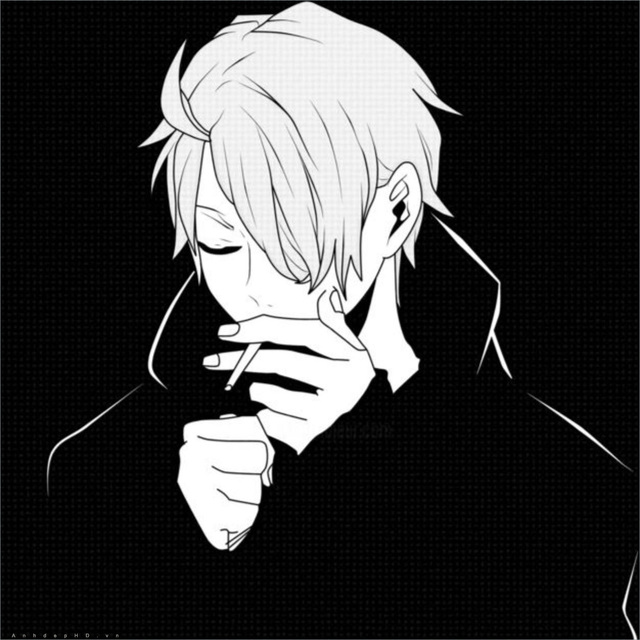 avatar anime đen trắng ngầu