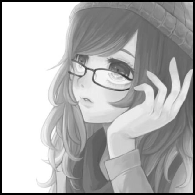 avatar anime đen trắng nữ