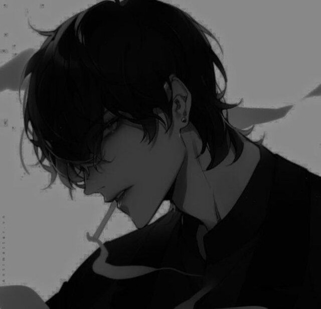 avatar anime đen trắng ngầu