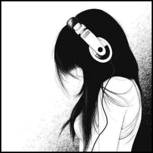 avatar anime đen trắng nữ