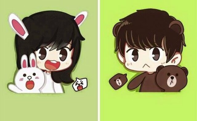 Hình cặp đôi chibi cute