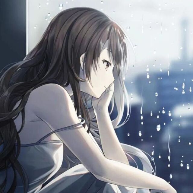 Ảnh anime khóc thầm dưới mưa