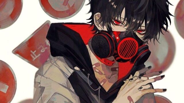 Hình ảnh anime nam ngầu mắt đỏ