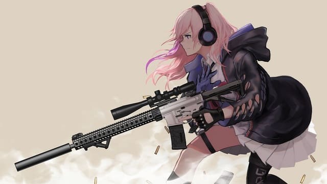 Ảnh anime nữ ngầu lạnh lùng bắn súng