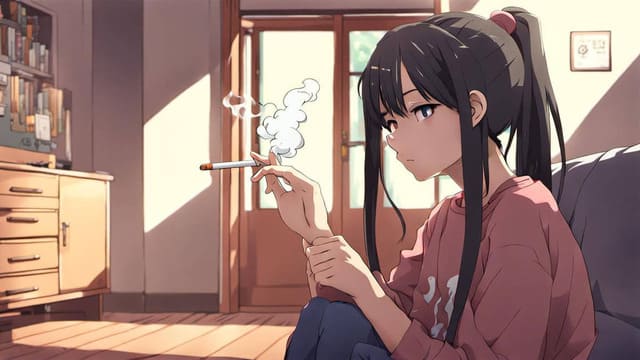 Avatar nữ ngầu hút thuốc