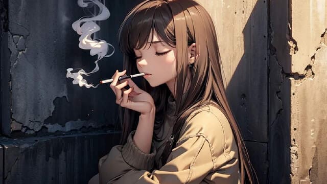 Avatar nữ ngầu hút thuốc