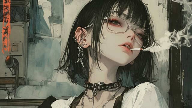 Avatar nữ ngầu hút thuốc