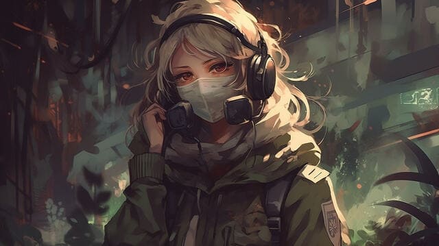Hình ảnh nữ che mặt anime