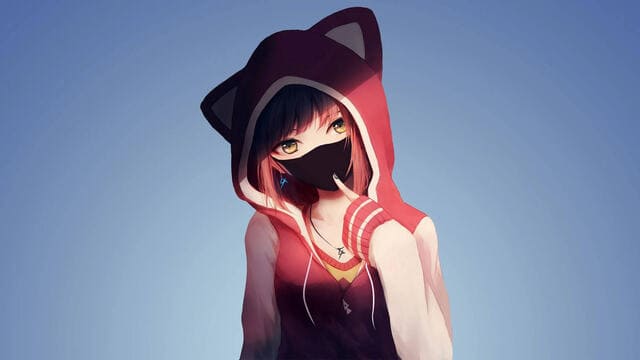 Hình ảnh nữ che mặt anime