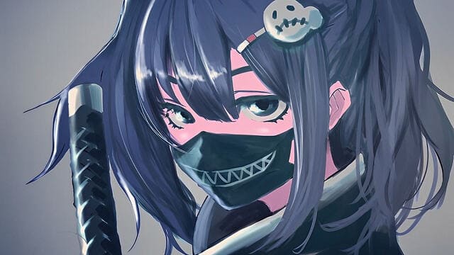 Hình ảnh nữ che mặt anime
