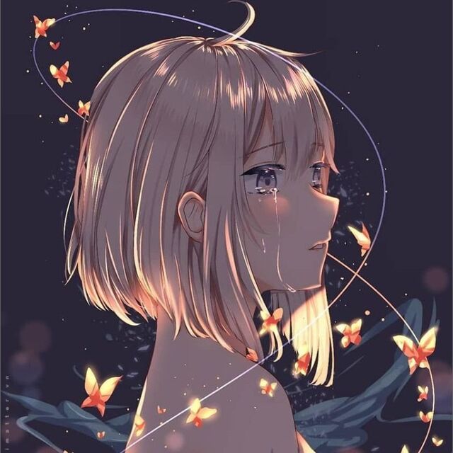 Hình ảnh anime buồn cô đơn nữ