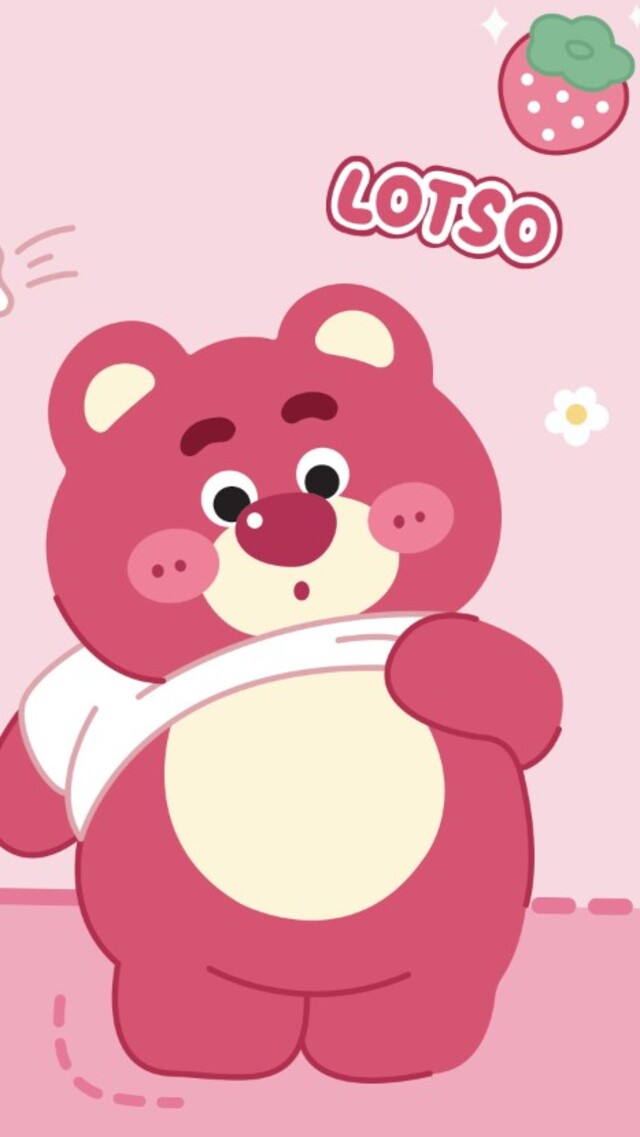 hình gấu dâu cho điện thoại