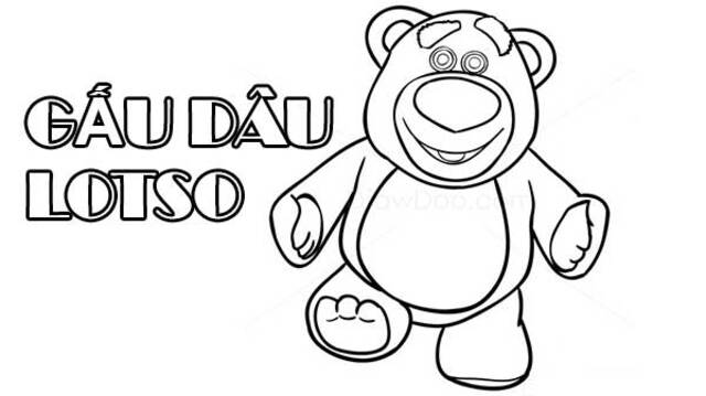 Hình gấu dâu tô màu