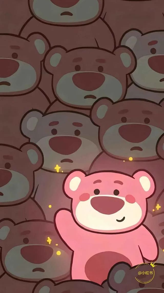 Hình nền gấu dâu phát sáng