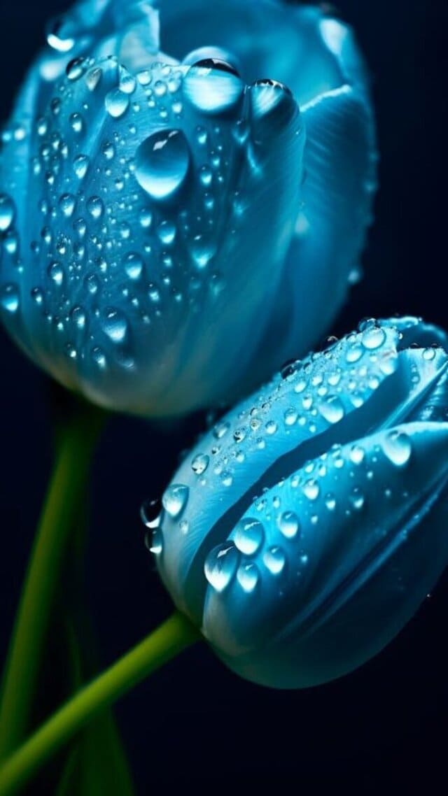 hình nền hoa tulip xanh dương