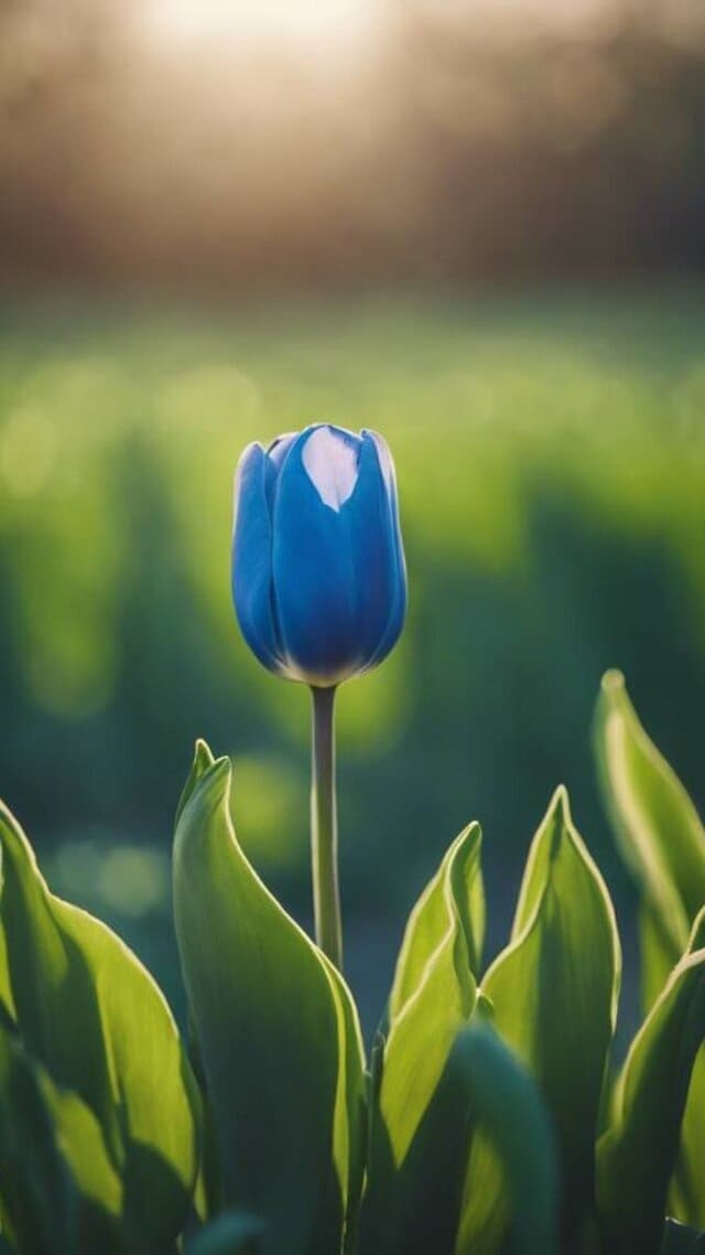 hình nền hoa tulip xanh dương